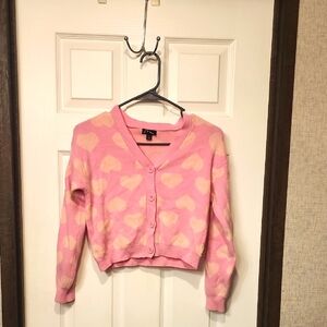Pink Heart Pattern Sweater